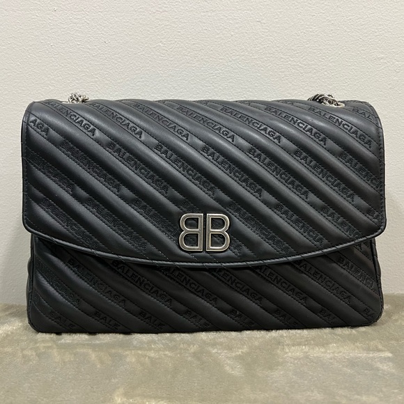 Balenciaga Lock Round Large Leather Shoulder Bag - Picture 1 of 9